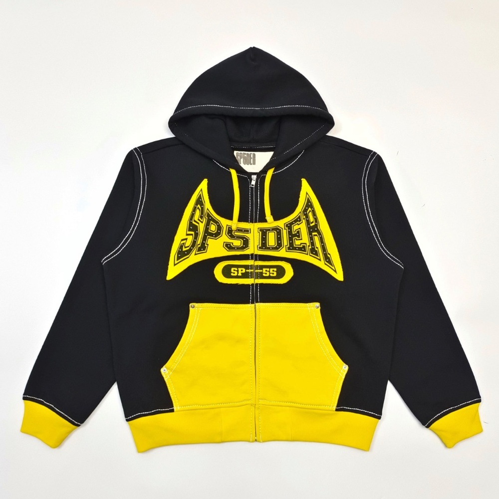Men's Black and Yellow Hoodie